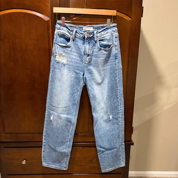 Risen Classic Blue Distressed Women's Jeans - Picture 1 of 2